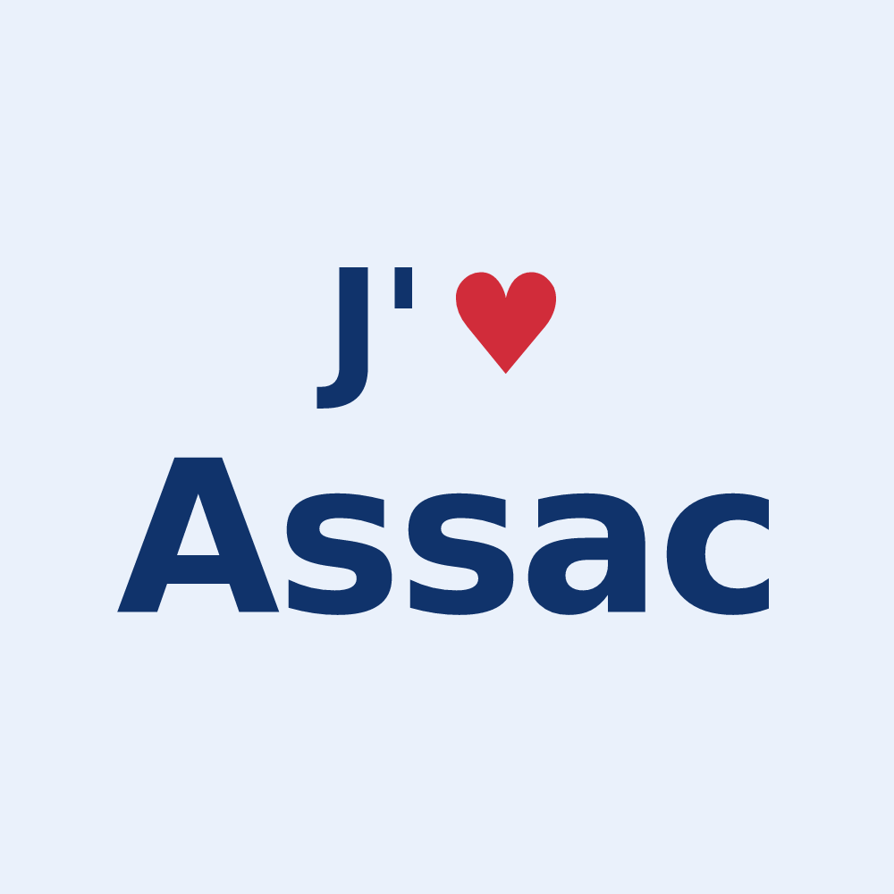 Sticker personnalisé Assac — design J'aime Assac