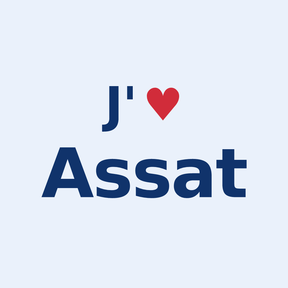 Sticker personnalisé Assat — design J'aime Assat