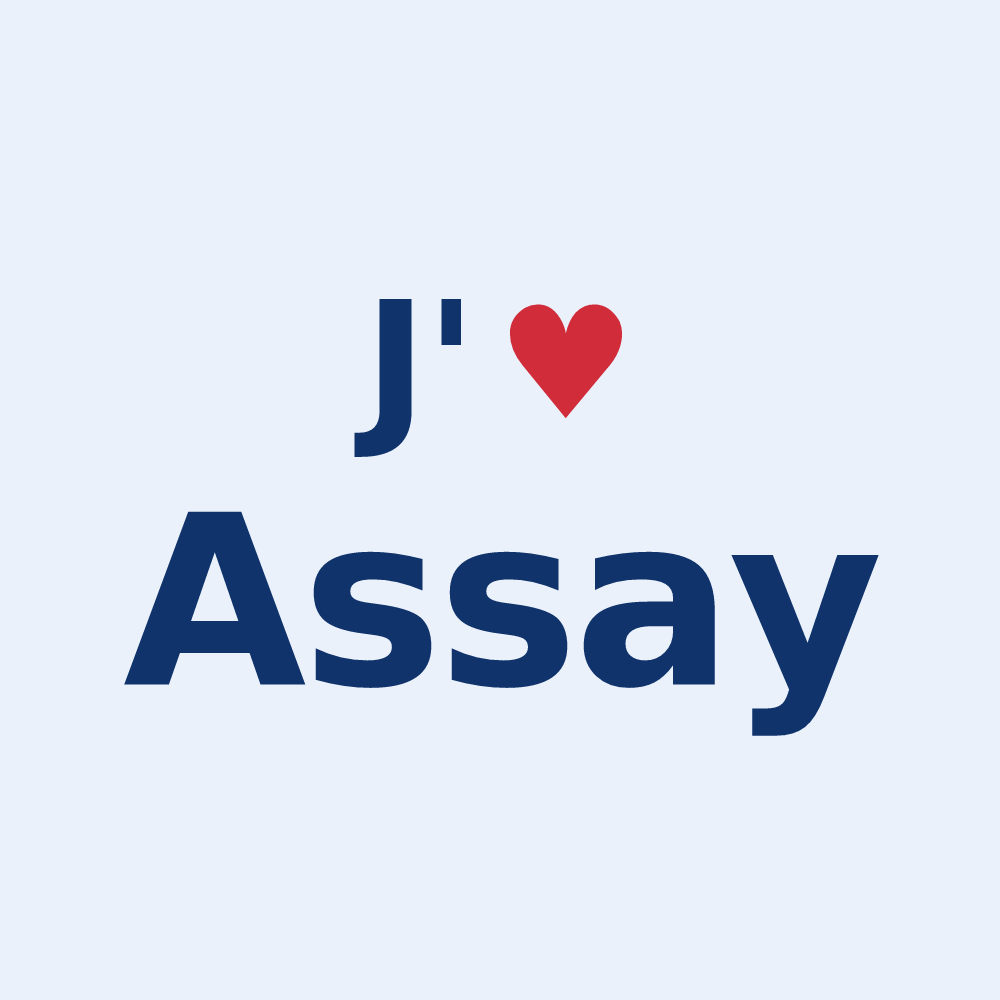 Sticker personnalisé Assay — design J'aime Assay
