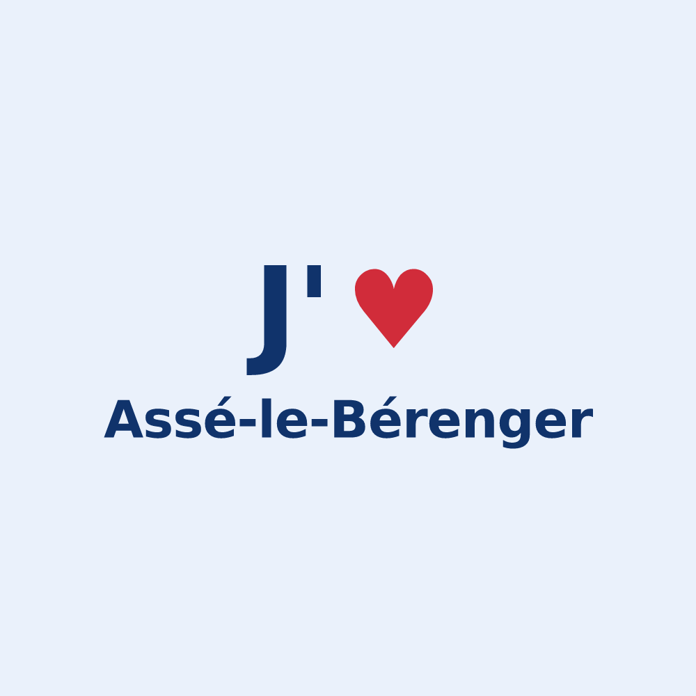 Sticker personnalisé Assé-le-Bérenger — design J'aime Assé-le-Bérenger