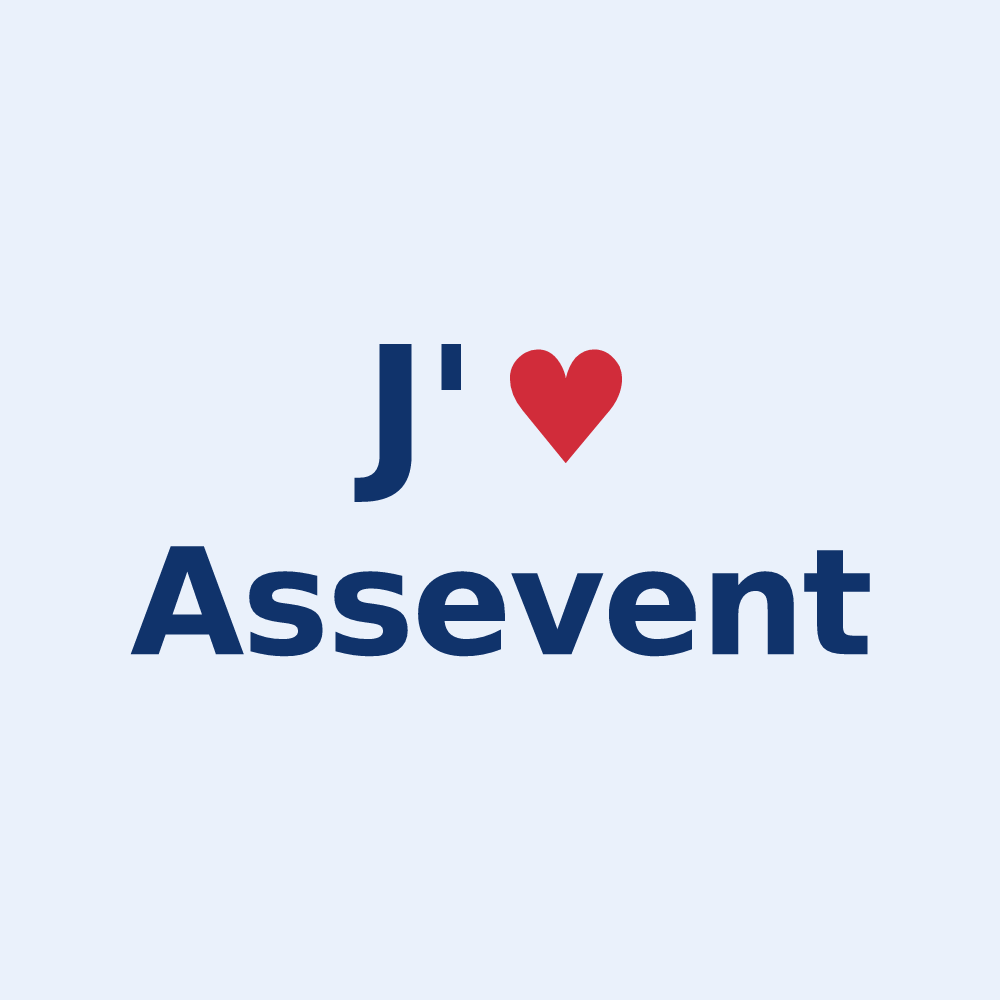Sticker personnalisé Assevent — design J'aime Assevent
