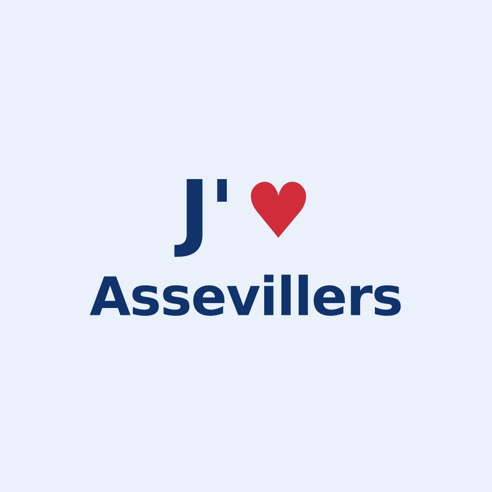 Sticker personnalisé Assevillers — design J'aime Assevillers
