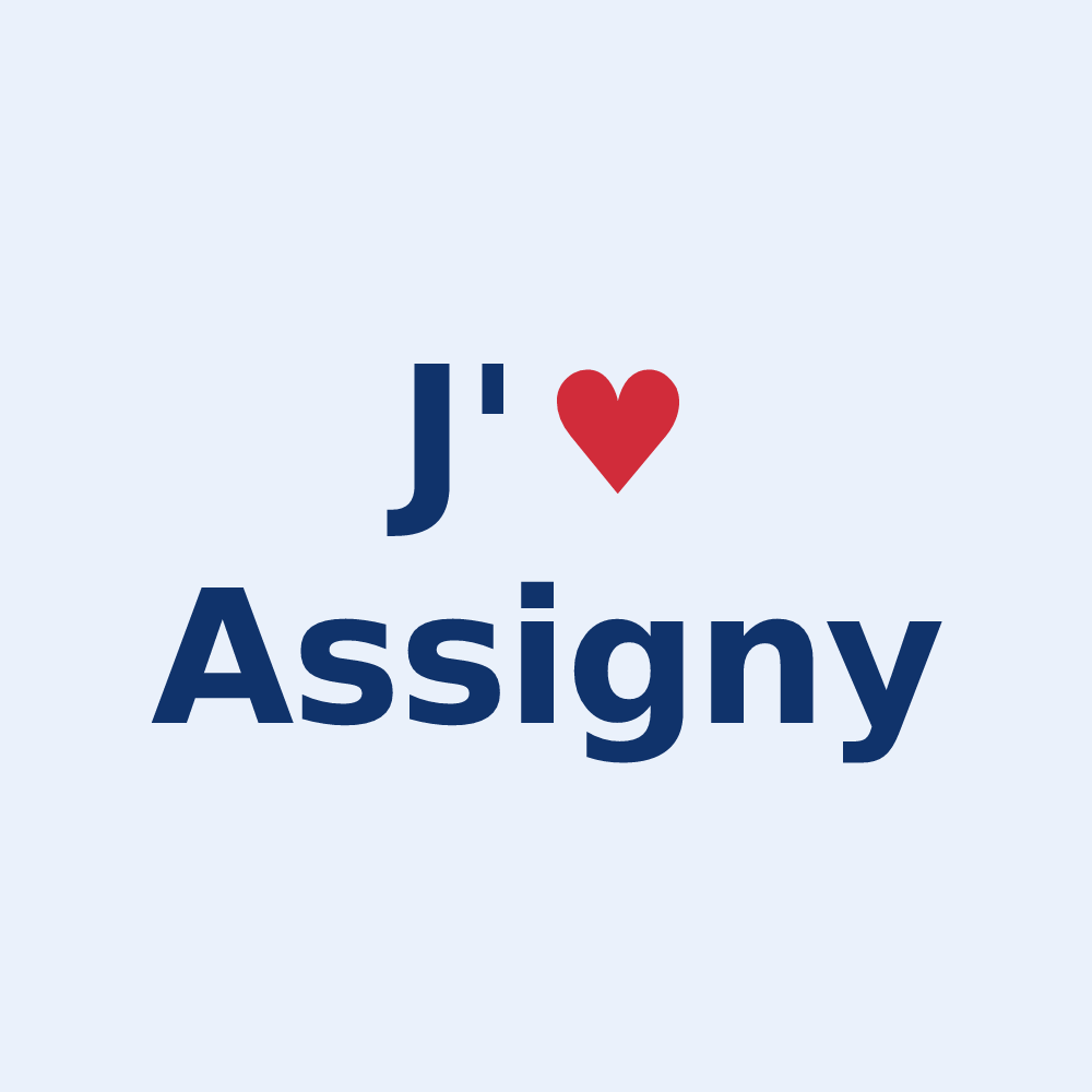 Sticker personnalisé Assigny — design J'aime Assigny