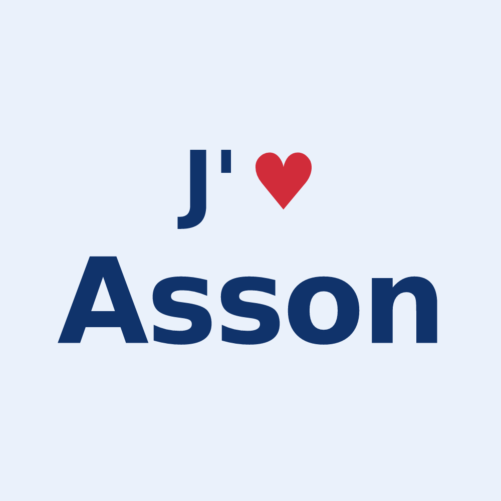 Sticker personnalisé Asson — design J'aime Asson