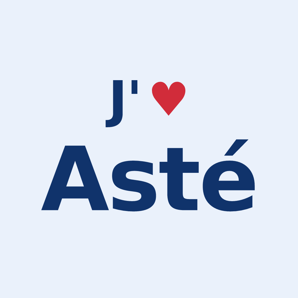 Sticker personnalisé Asté — design J'aime Asté