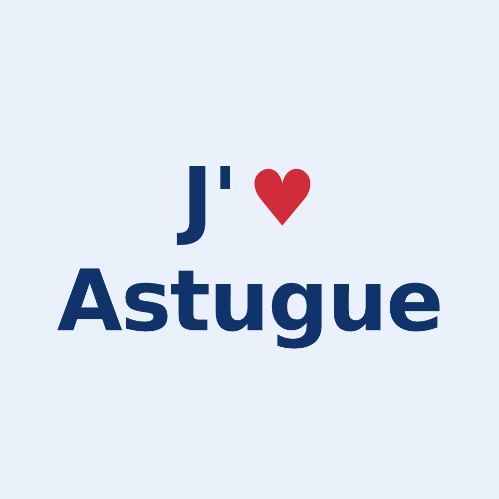 Sticker personnalisé Astugue — design J'aime Astugue