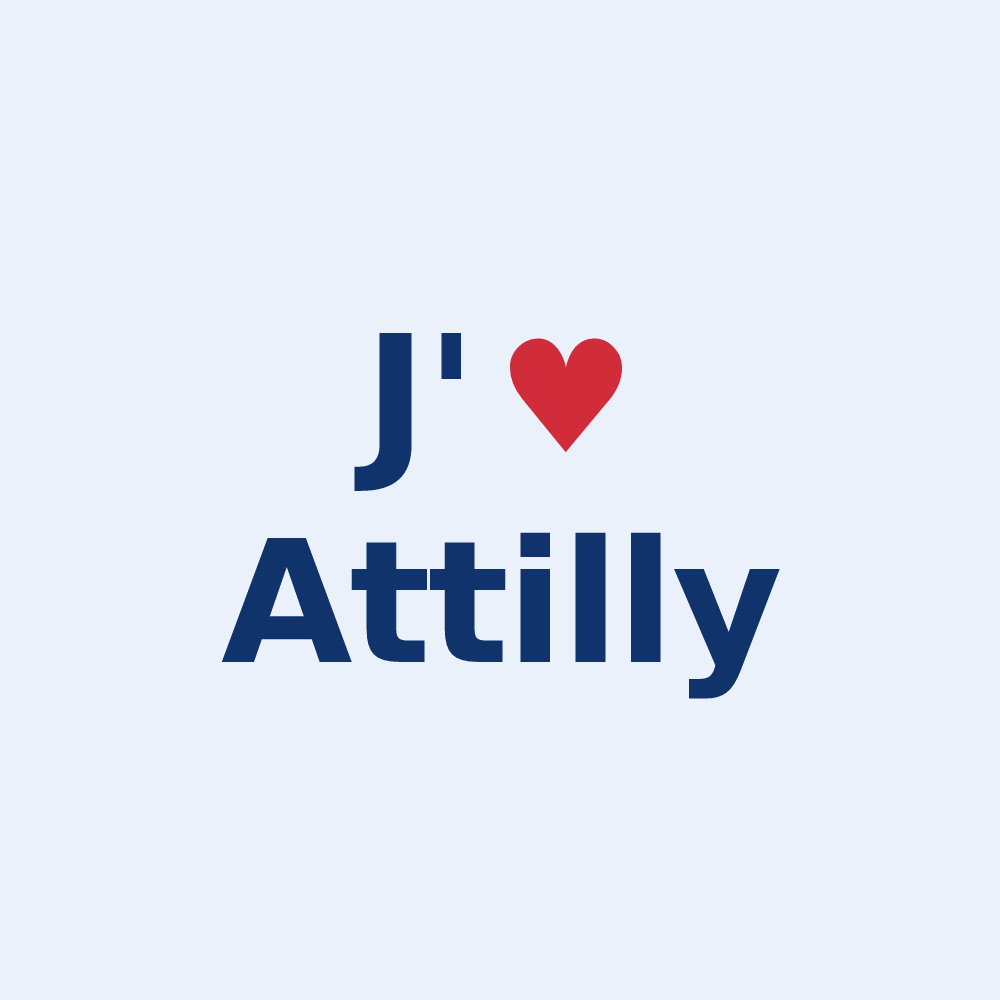 Sticker personnalisé Attilly — design J'aime Attilly