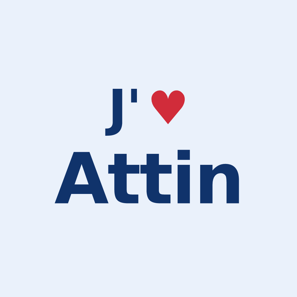 Sticker personnalisé Attin — design J'aime Attin