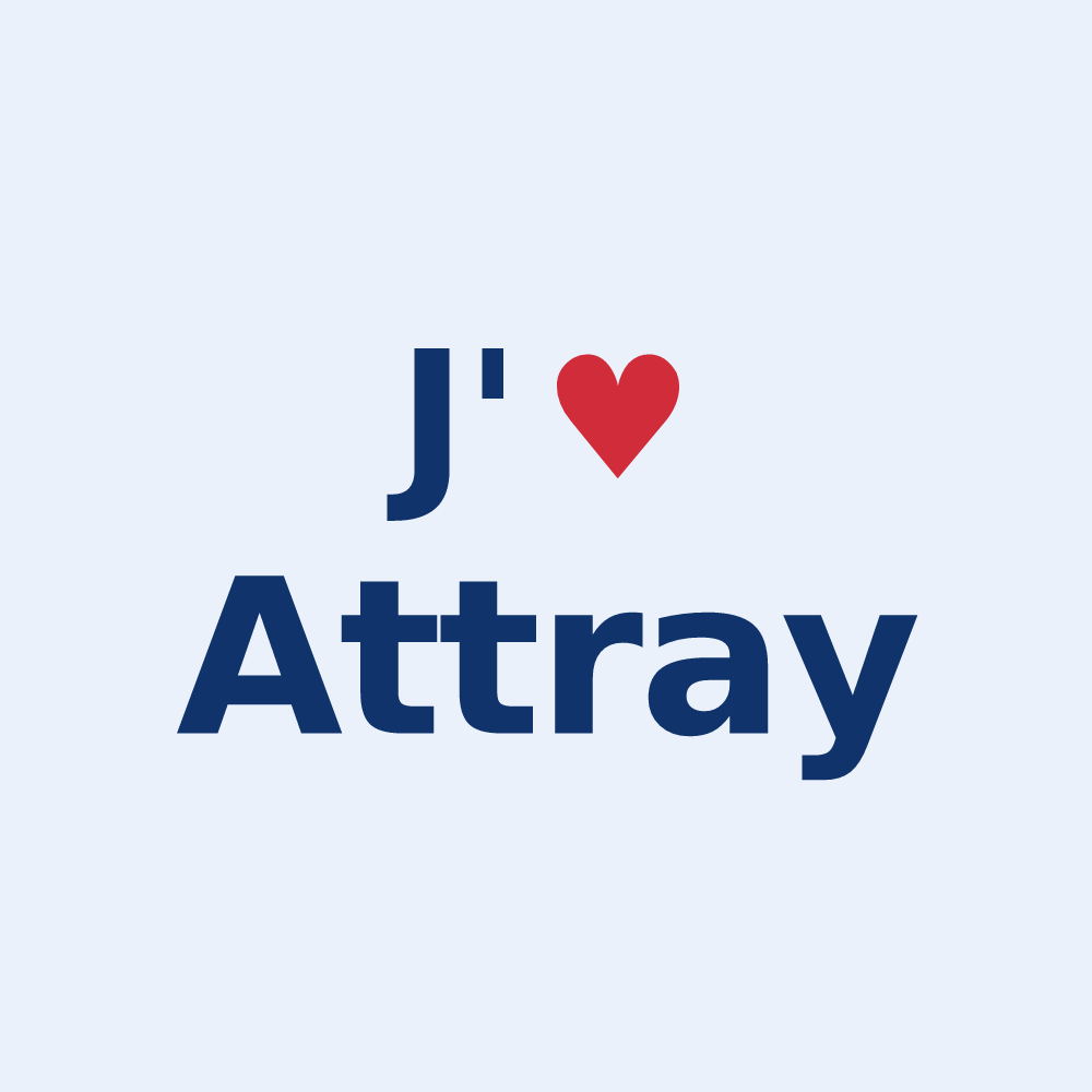 Sticker personnalisé Attray — design J'aime Attray