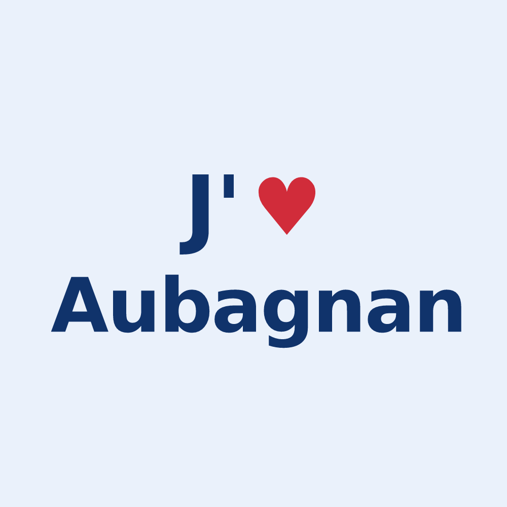 Sticker personnalisé Aubagnan — design J'aime Aubagnan