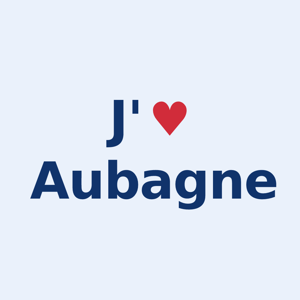 Sticker personnalisé Aubagne — design J'aime Aubagne