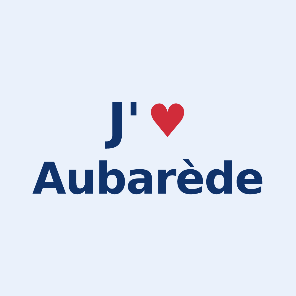 Sticker personnalisé Aubarède — design J'aime Aubarède