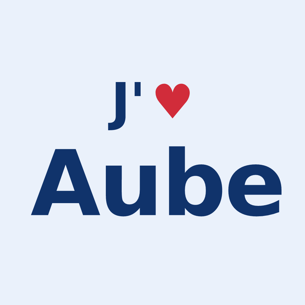 Sticker personnalisé Aube — design J'aime Aube