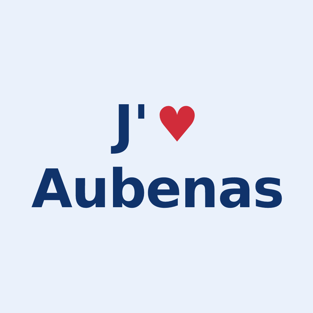 Sticker personnalisé Aubenas — design J'aime Aubenas