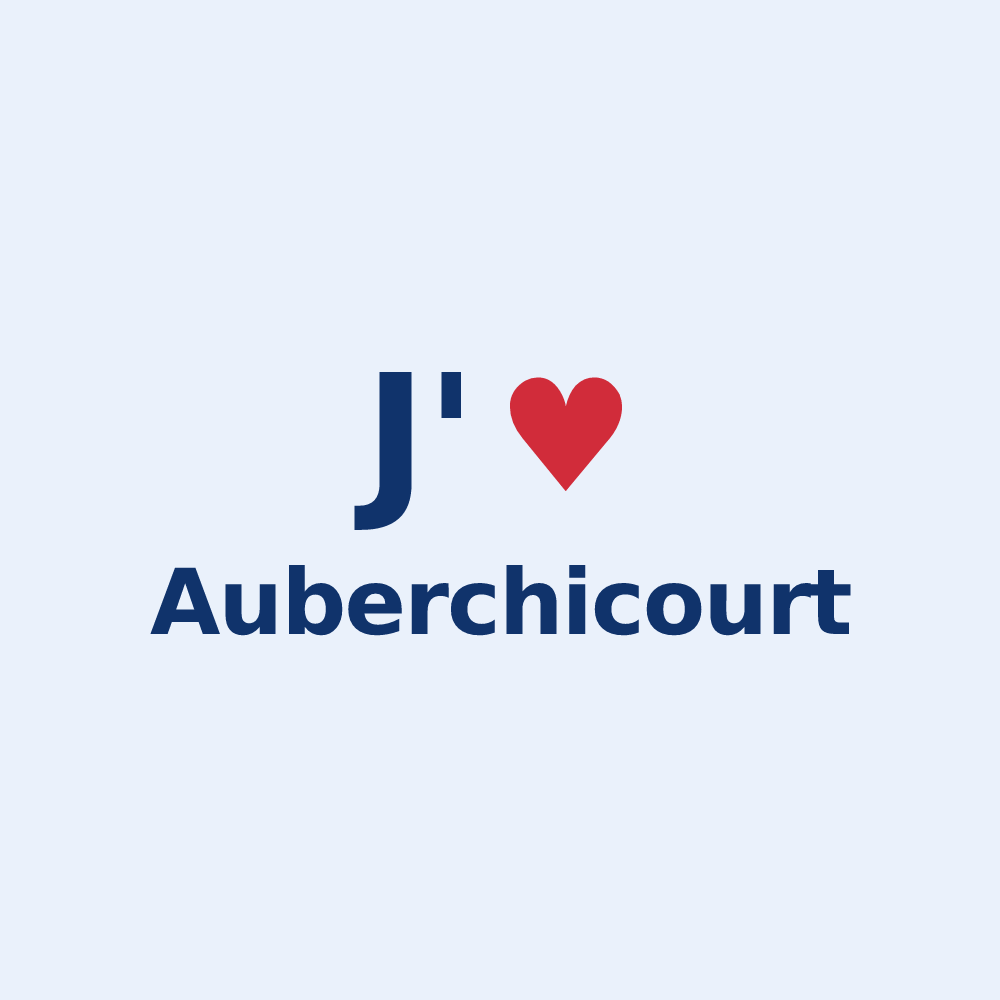 Sticker personnalisé Auberchicourt — design J'aime Auberchicourt