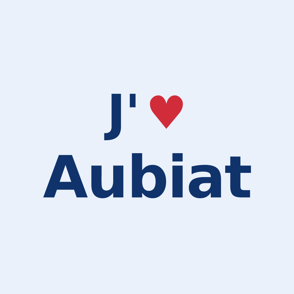 Sticker personnalisé Aubiat — design J'aime Aubiat