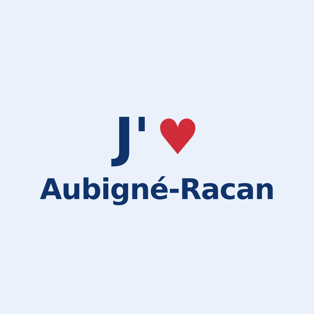 Sticker personnalisé Aubigné-Racan — design J'aime Aubigné-Racan