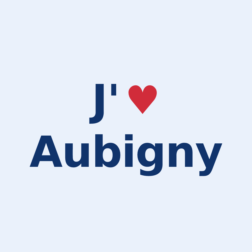 Sticker personnalisé Aubigny — design J'aime Aubigny