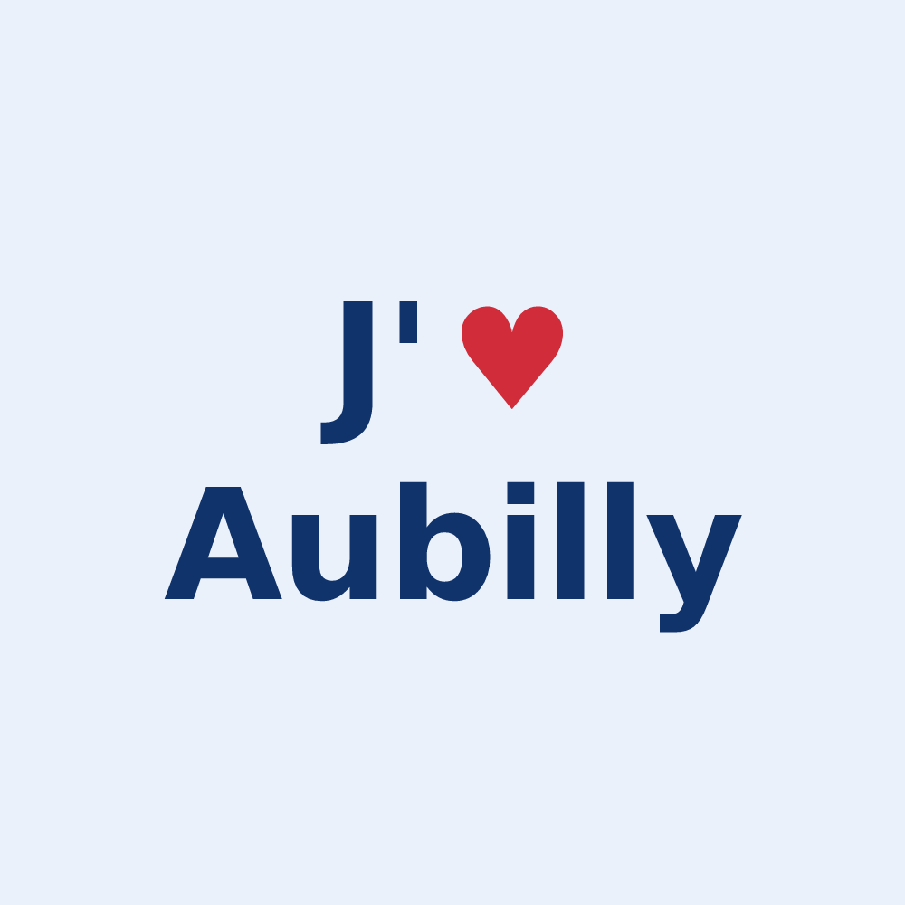 Sticker personnalisé Aubilly — design J'aime Aubilly