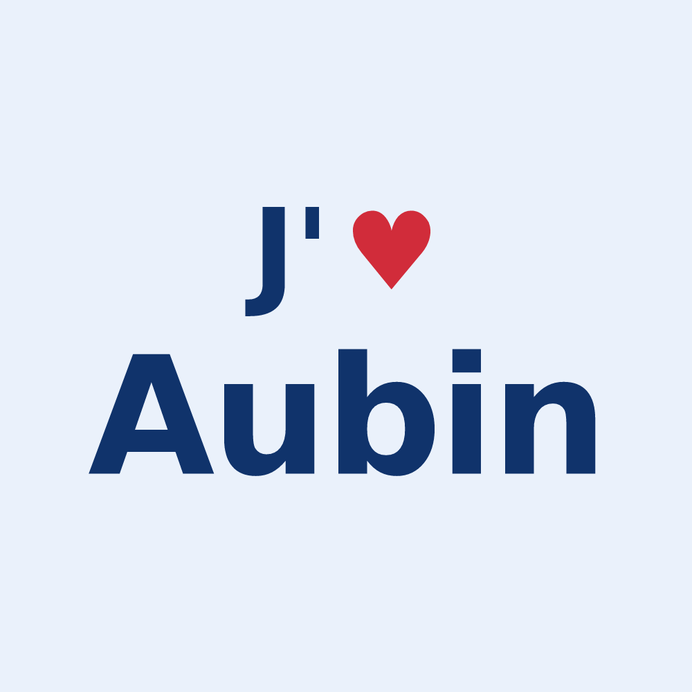 Sticker personnalisé Aubin — design J'aime Aubin