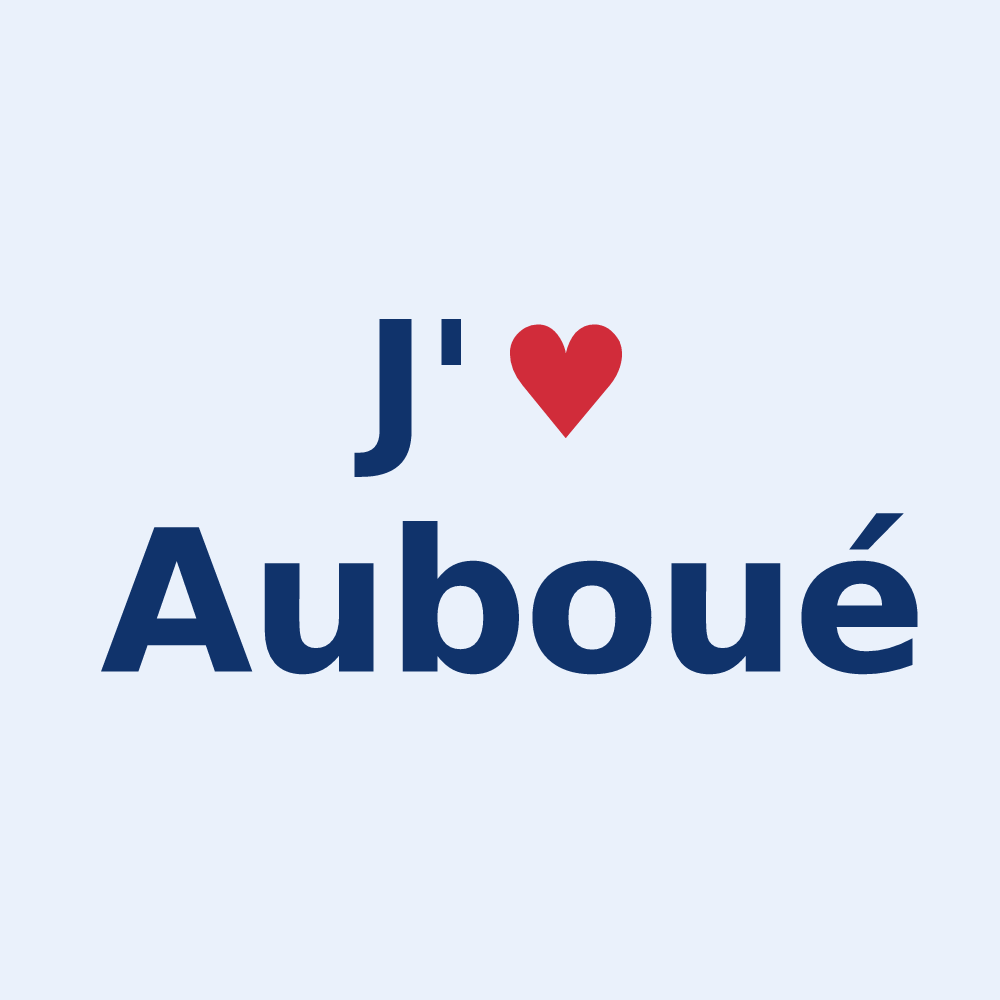 Sticker personnalisé Auboué — design J'aime Auboué