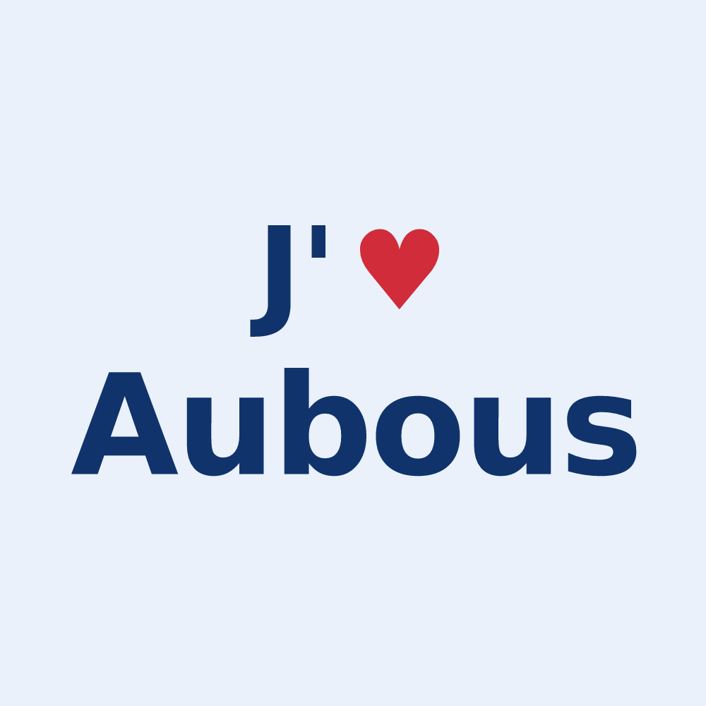 Sticker personnalisé Aubous — design J'aime Aubous