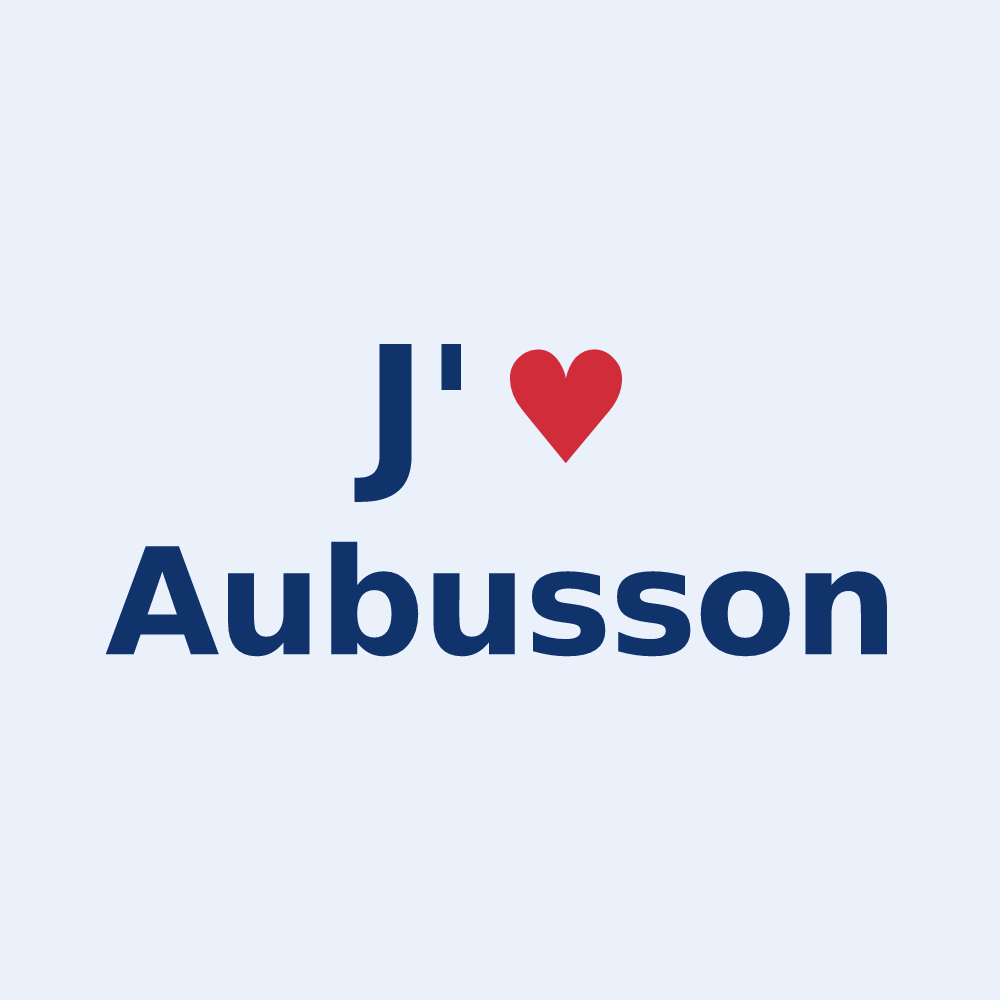 Sticker personnalisé Aubusson — design J'aime Aubusson
