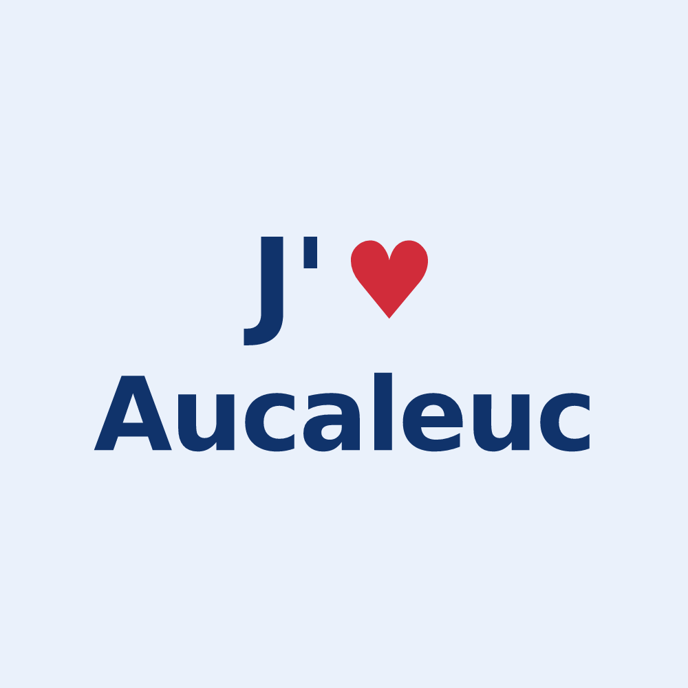 Sticker personnalisé Aucaleuc — design J'aime Aucaleuc