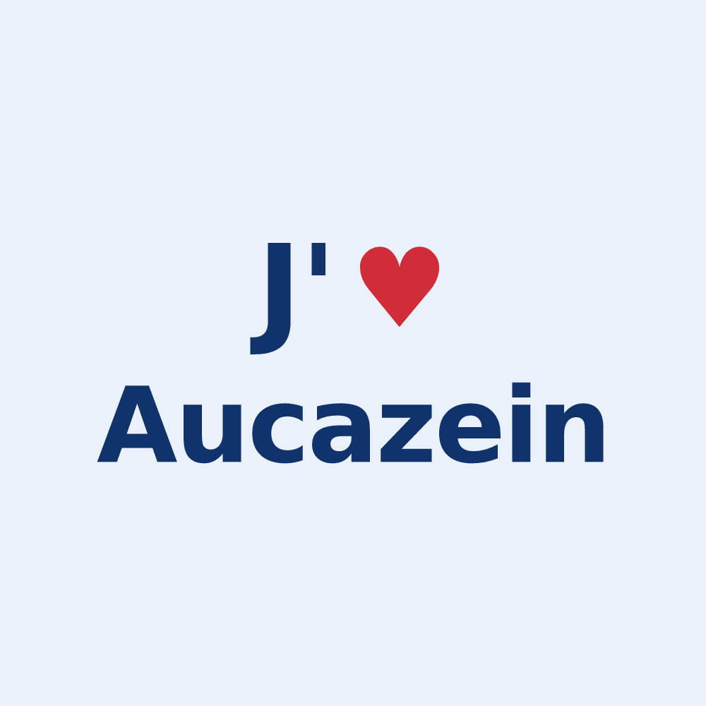 Sticker personnalisé Aucazein — design J'aime Aucazein
