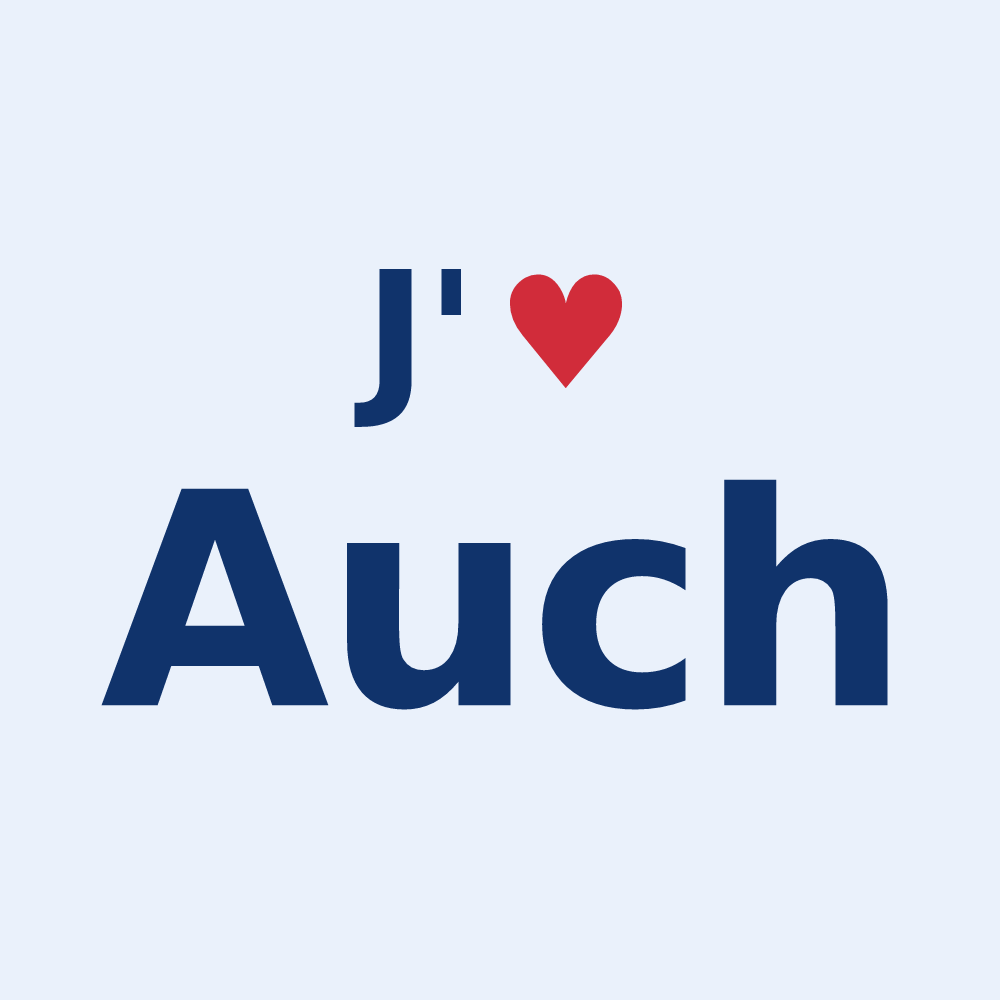 Sticker personnalisé Auch — design J'aime Auch