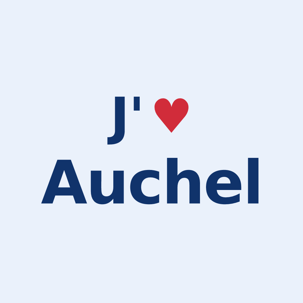 Sticker personnalisé Auchel — design J'aime Auchel