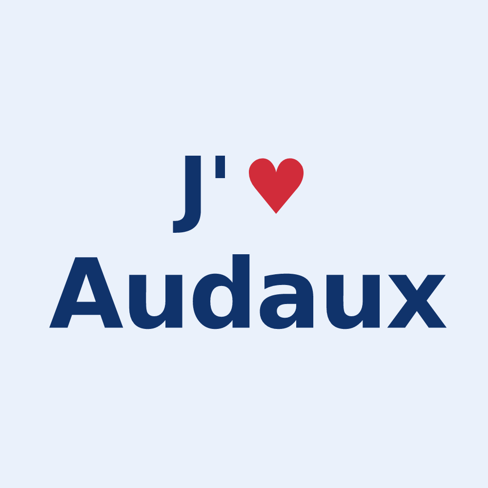 Sticker personnalisé Audaux — design J'aime Audaux