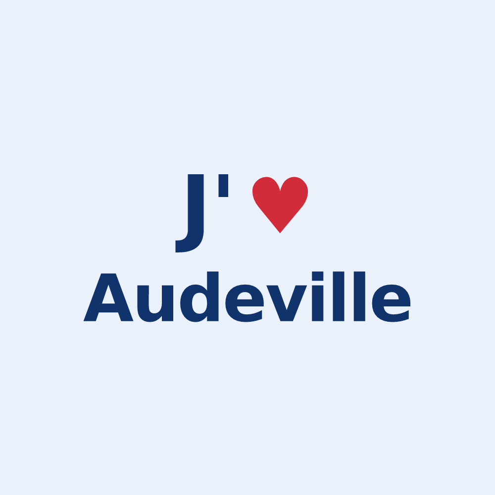 Sticker personnalisé Audeville — design J'aime Audeville