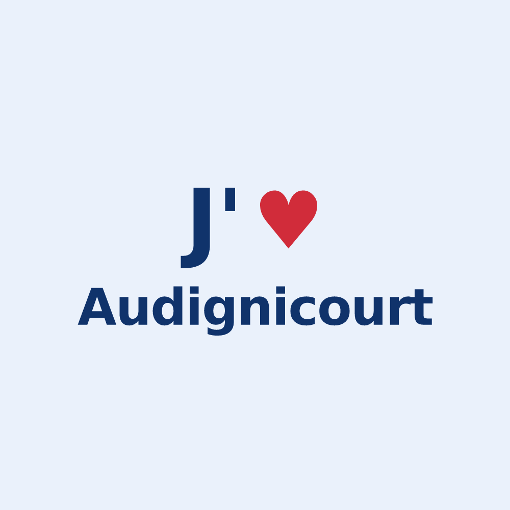 Sticker personnalisé Audignicourt — design J'aime Audignicourt