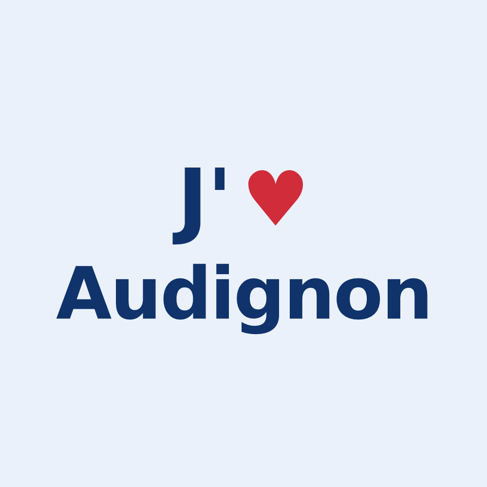 Sticker personnalisé Audignon — design J'aime Audignon