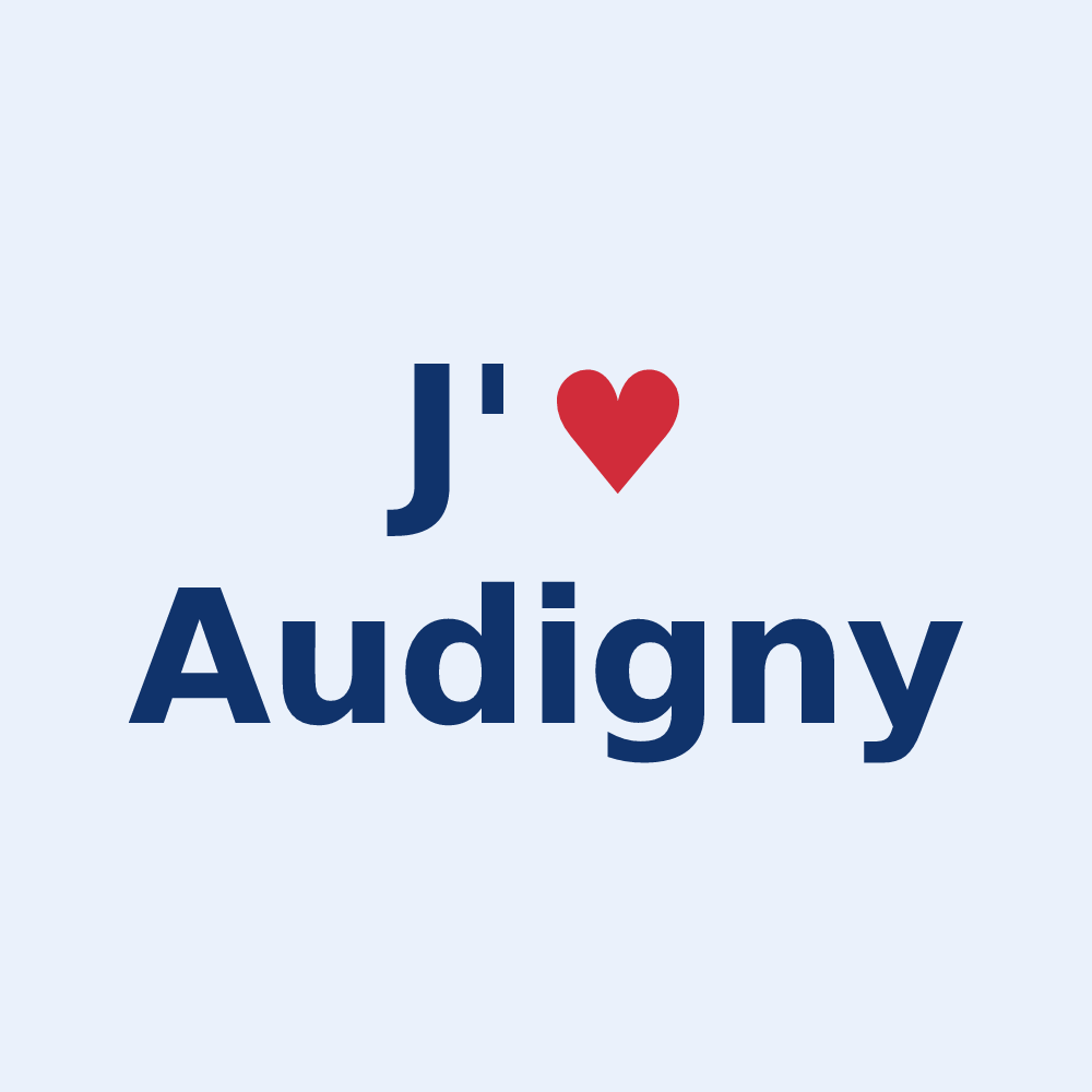 Sticker personnalisé Audigny — design J'aime Audigny