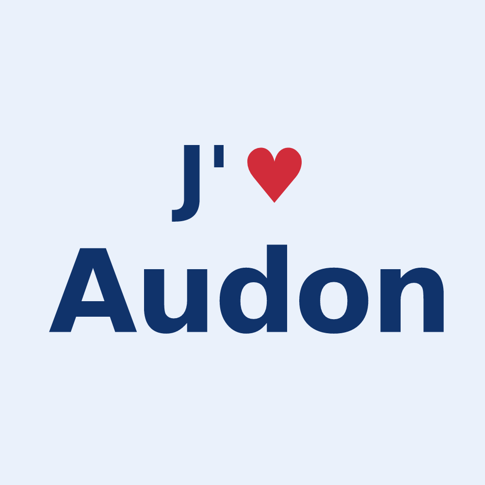 Sticker personnalisé Audon — design J'aime Audon