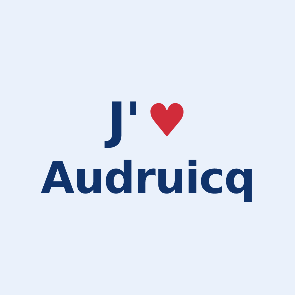 Sticker personnalisé Audruicq — design J'aime Audruicq