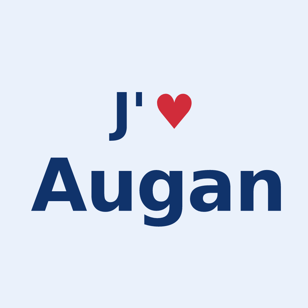 Sticker personnalisé Augan — design J'aime Augan