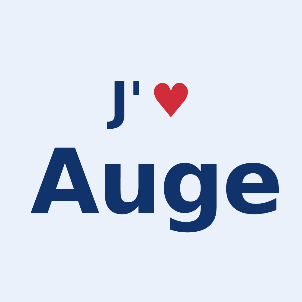 Sticker personnalisé Auge — design J'aime Auge