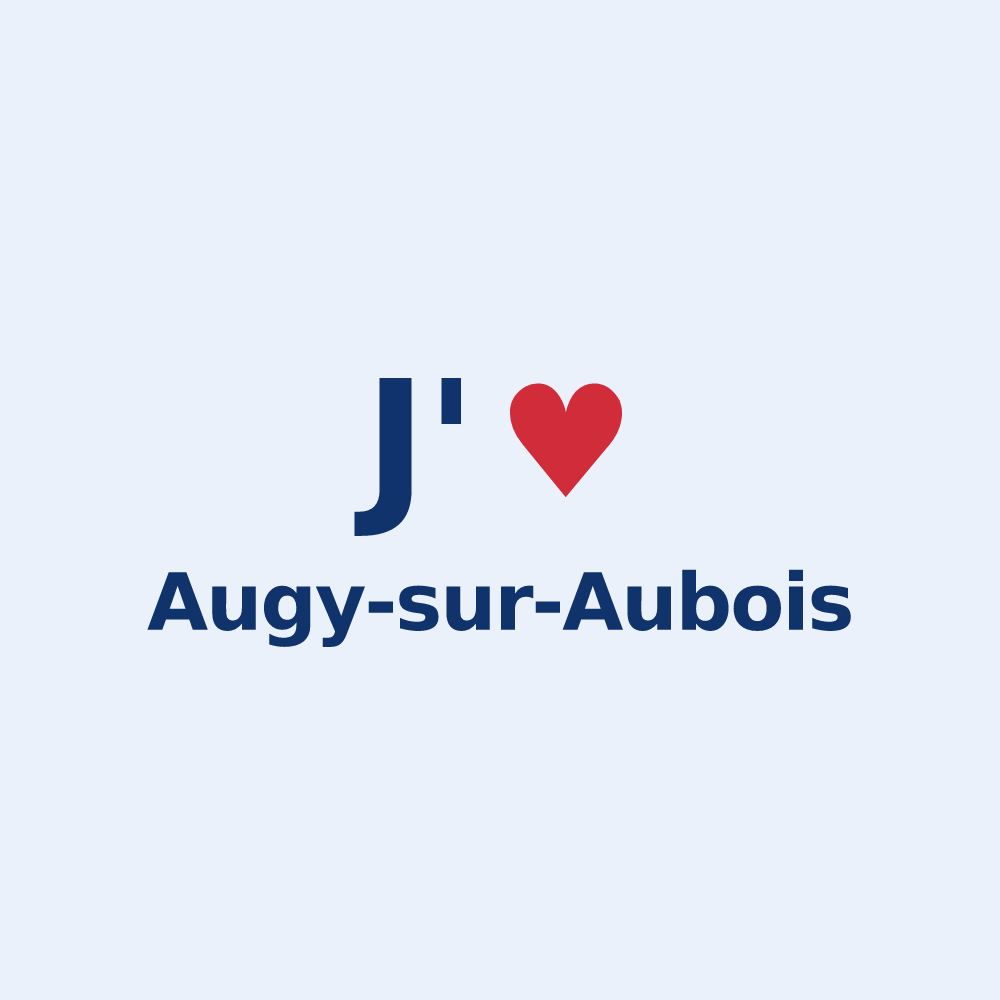 Sticker personnalisé Augy-sur-Aubois — design J'aime Augy-sur-Aubois