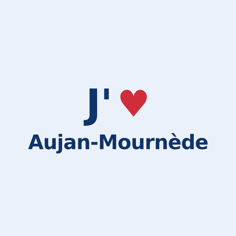 Sticker personnalisé Aujan-Mournède — design J'aime Aujan-Mournède