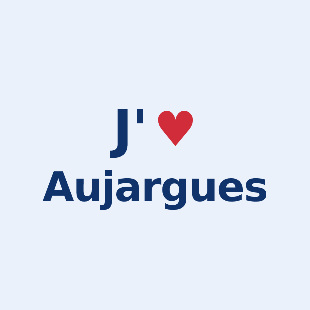 Sticker personnalisé Aujargues — design J'aime Aujargues