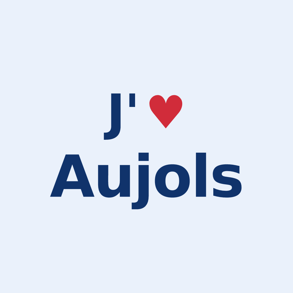 Sticker personnalisé Aujols — design J'aime Aujols