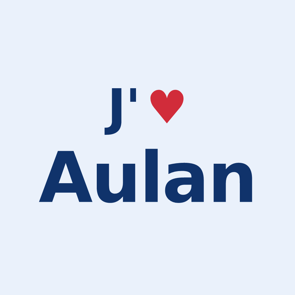 Sticker personnalisé Aulan — design J'aime Aulan