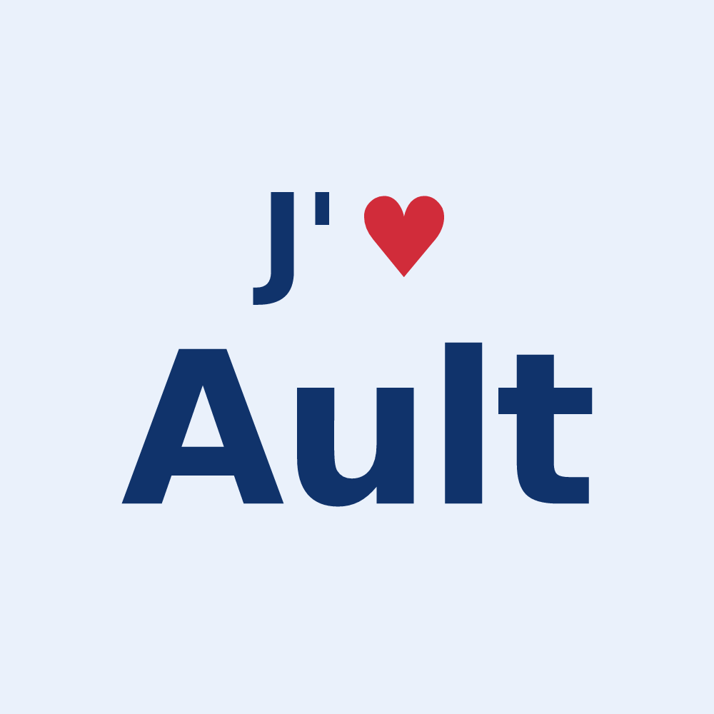 Sticker personnalisé Ault — design « J'aime Ault » imprimé sur le sticker
