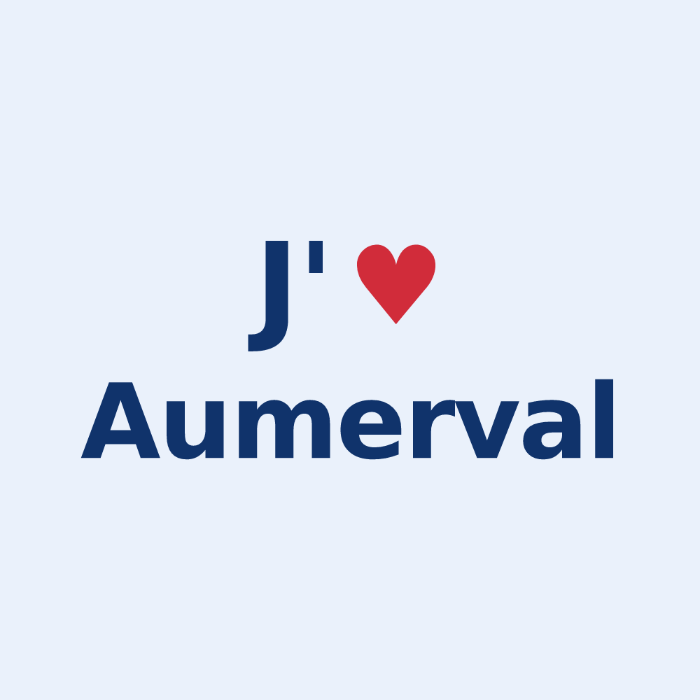 Sticker personnalisé Aumerval — design J'aime Aumerval