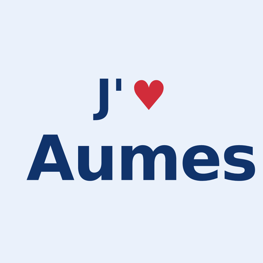 Sticker personnalisé Aumes — design J'aime Aumes