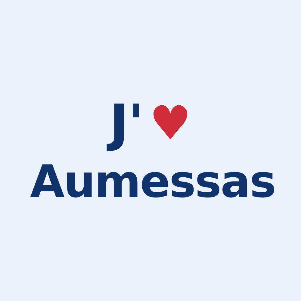 Sticker personnalisé Aumessas — design J'aime Aumessas