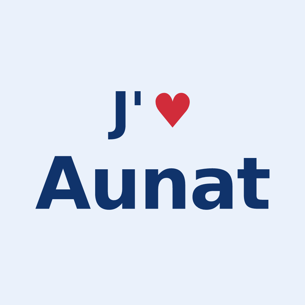 Sticker personnalisé Aunat — design J'aime Aunat